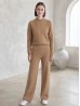 Solid Color Knitted Sweater and Pants Set